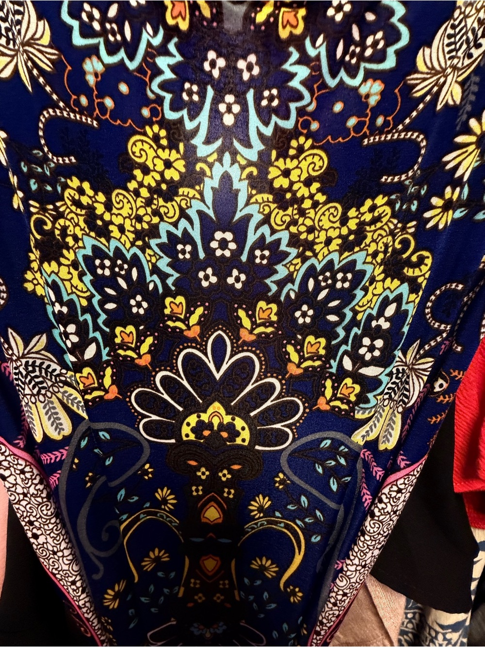 Sleeveless Navy Blue Paisley Maxi Dress - Picture 3 of 7